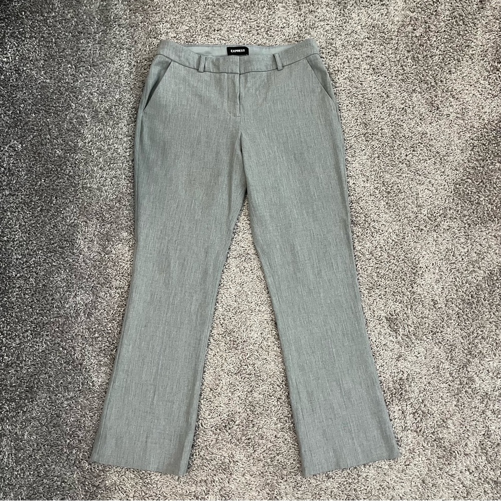 Express Women’s Light Gray Dress Pants - Columnist Barely Boot Mid Rise Size 8S